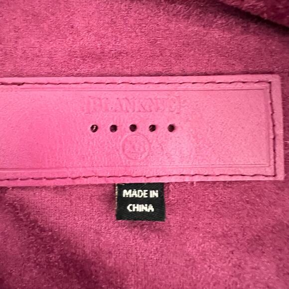 Blank NYC Free People XS Twist Shout Vegan Leather Suede Jacket Pink Fringe NWT - Picture 7 of 16